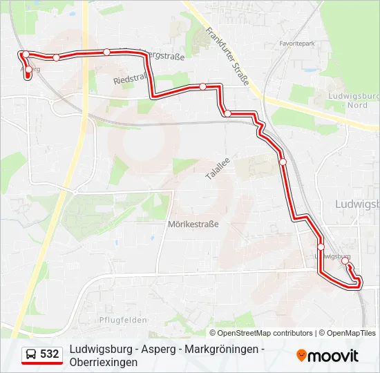 532 Bus Line Map