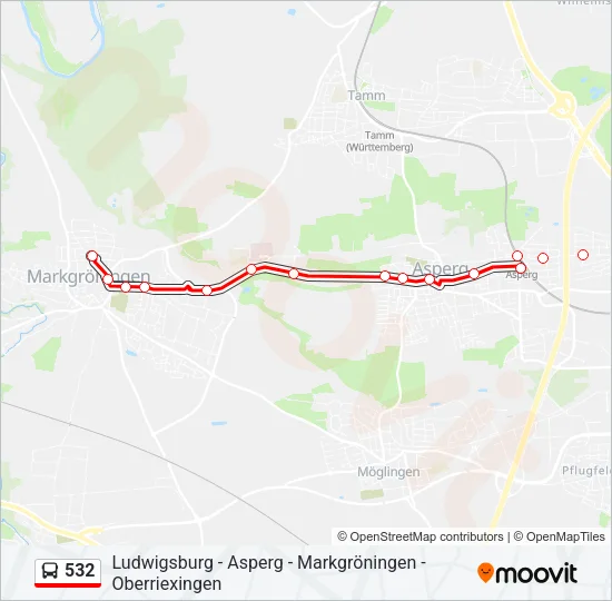 532 Bus Line Map