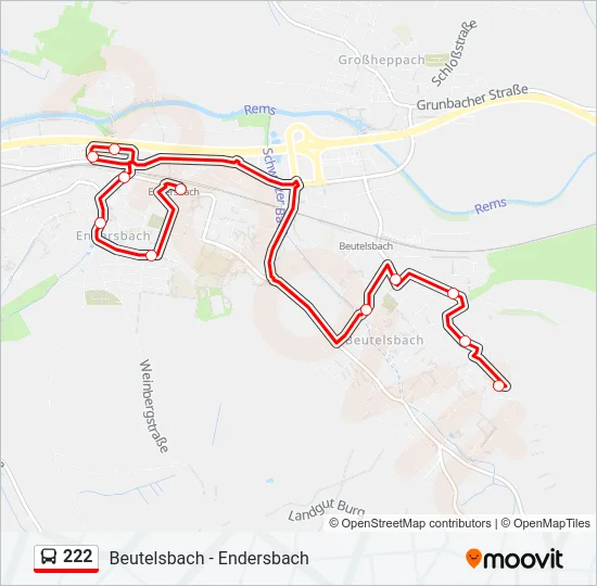 222 Bus Line Map