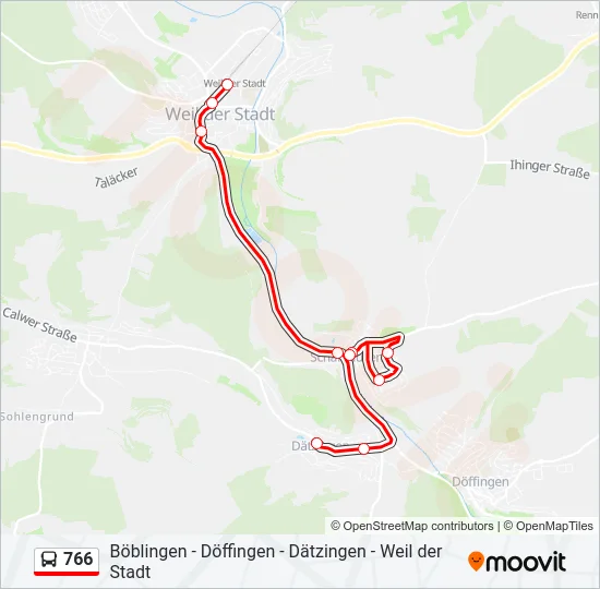 766 Bus Line Map