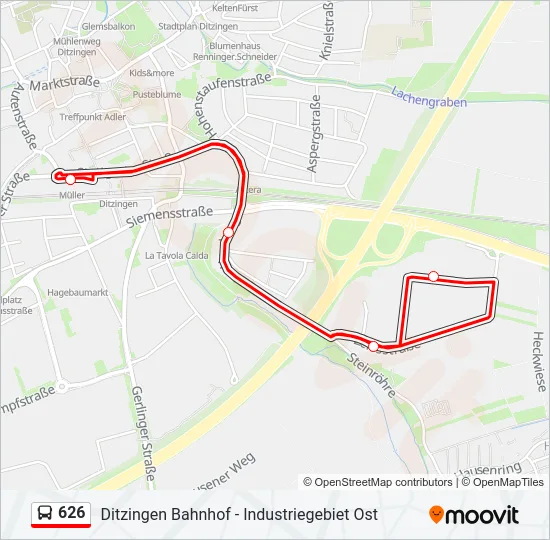 626 Bus Line Map
