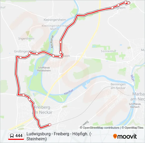 444 Bus Line Map