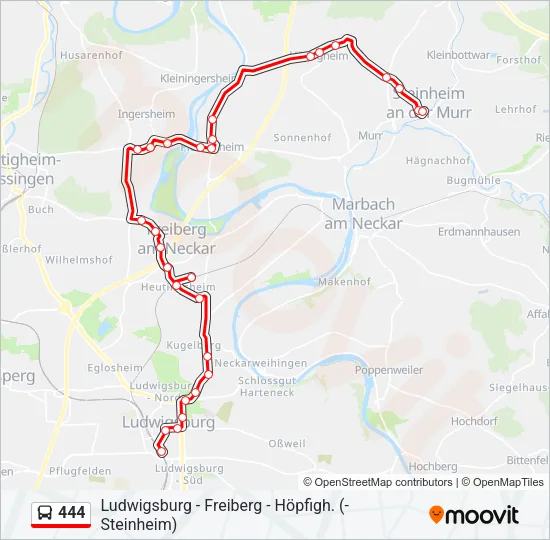 444 Bus Line Map