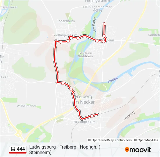 444 Bus Line Map