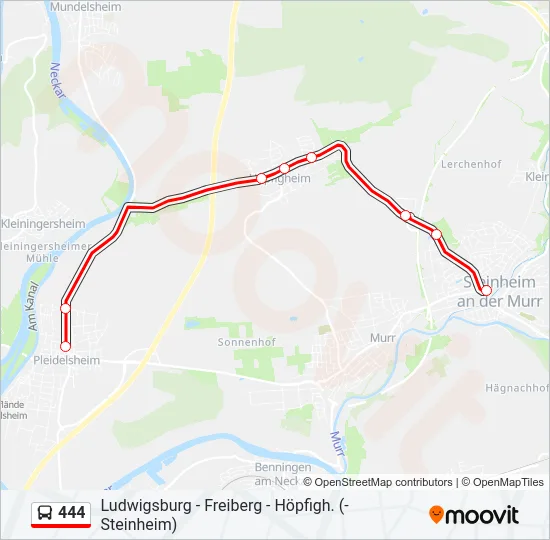 444 Bus Line Map