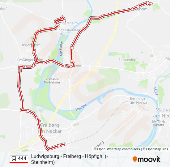 444 Bus Line Map