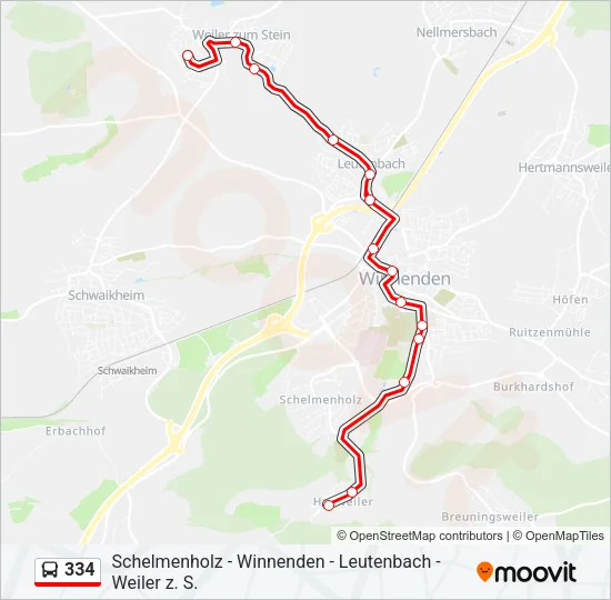 334 Bus Line Map