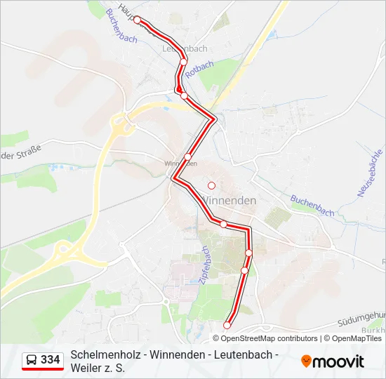 334 Bus Line Map