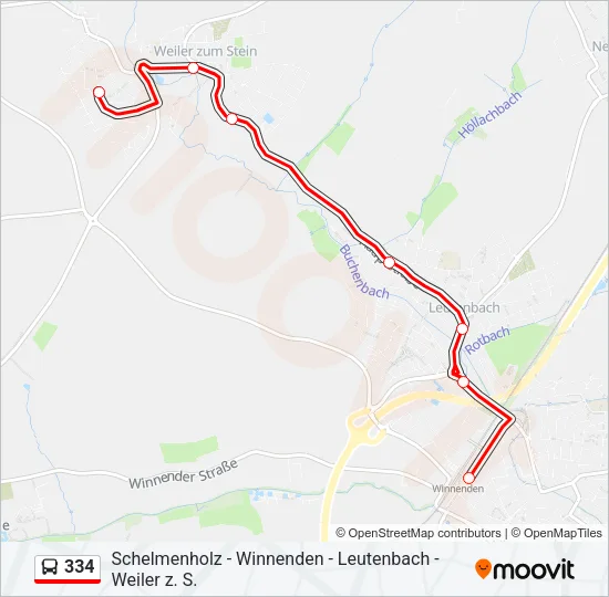 334 Bus Line Map
