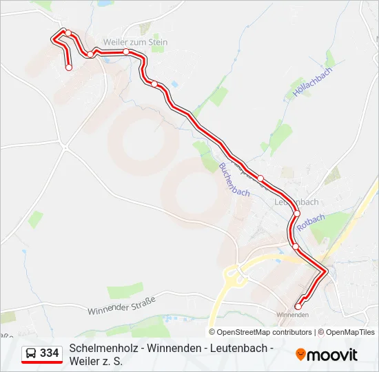 334 Bus Line Map