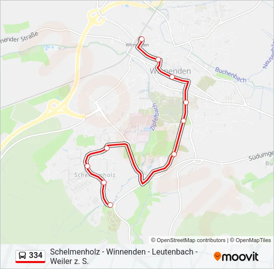 334 Bus Line Map