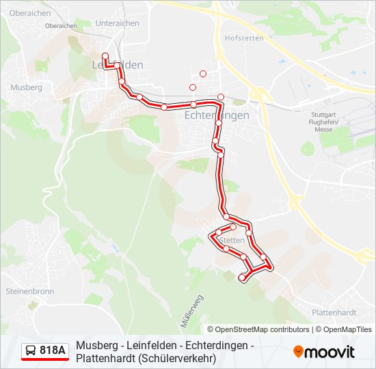 818A bus Line Map