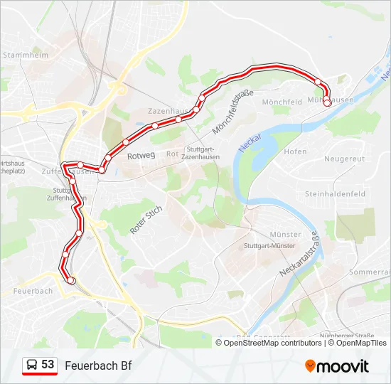 53 Bus Line Map