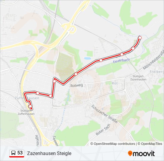 53 bus Line Map