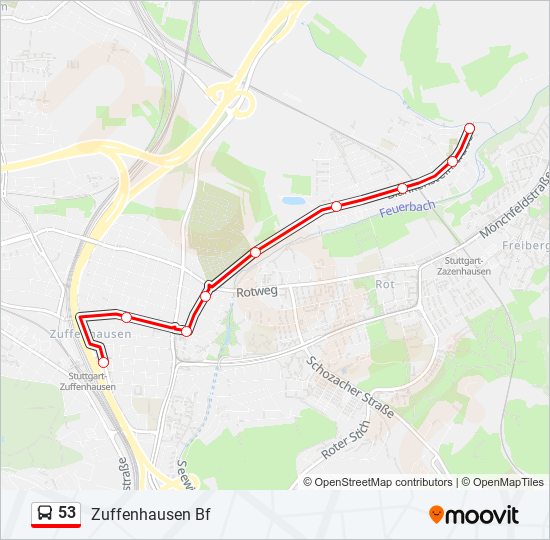 53 bus Line Map