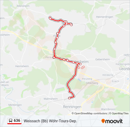 636 bus Line Map