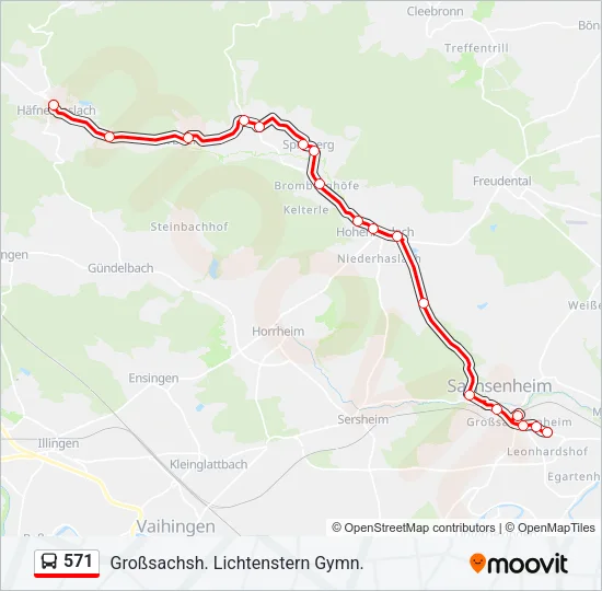 571 Bus Line Map