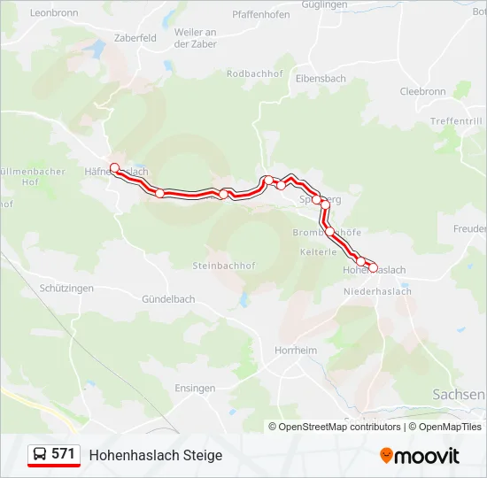 571 Bus Line Map