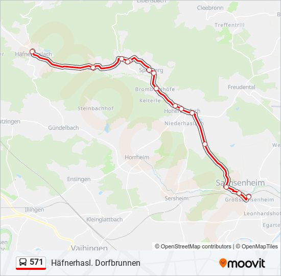 571 bus Line Map