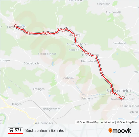 571 Bus Line Map