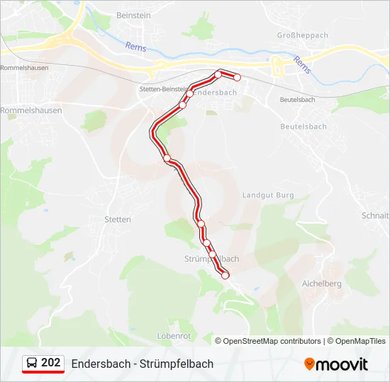 202 Bus Line Map