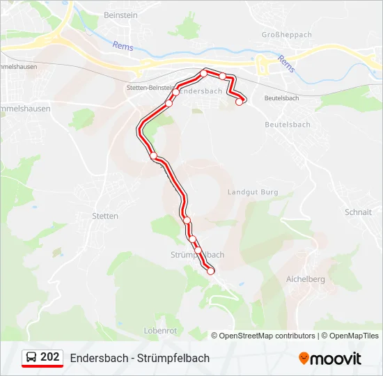 202 Bus Line Map
