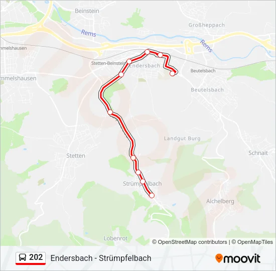 202 Bus Line Map