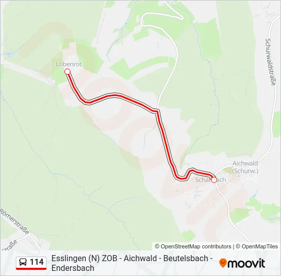 114 Bus Line Map