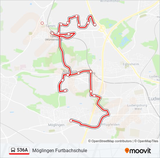 536A bus Line Map