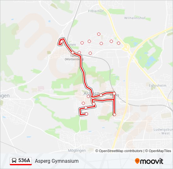 536A bus Line Map