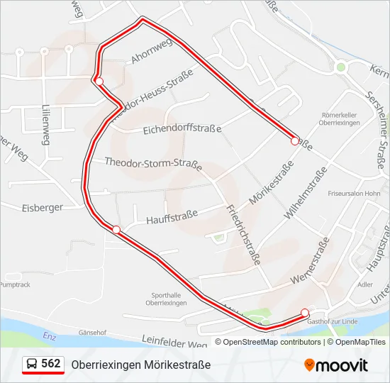 562 Bus Line Map
