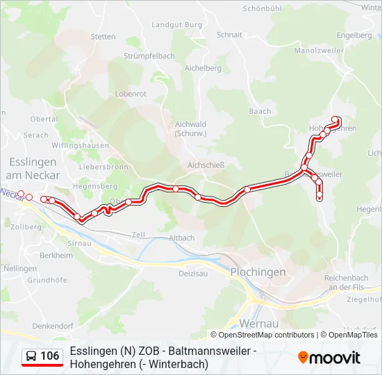 106 Bus Line Map