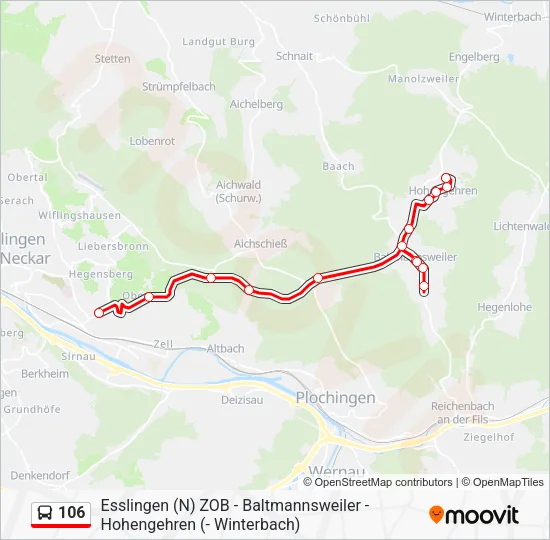 Автобус 106: карта маршрута