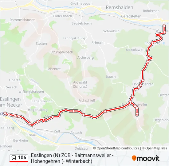 106 Bus Line Map