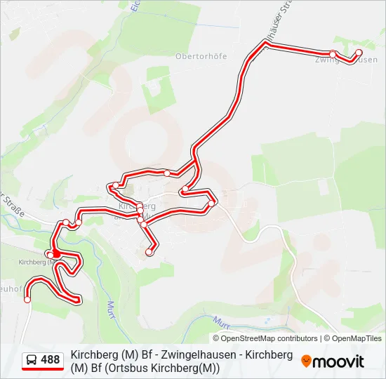 488 Bus Line Map