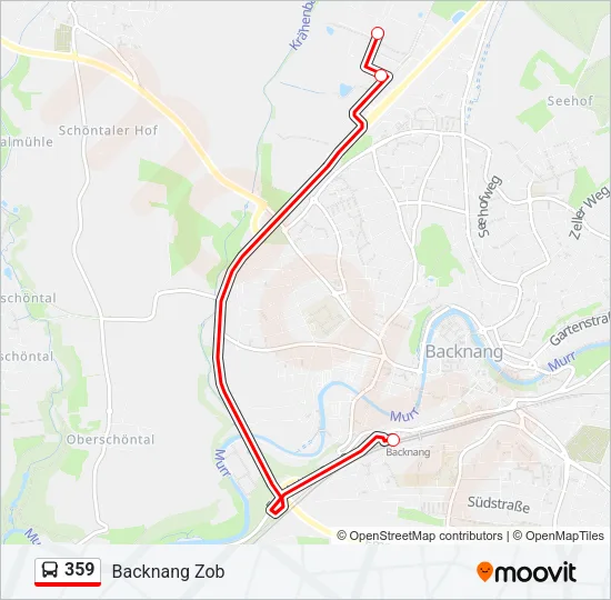 359 Bus Line Map