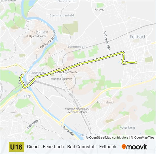 Метро U16: карта маршрута