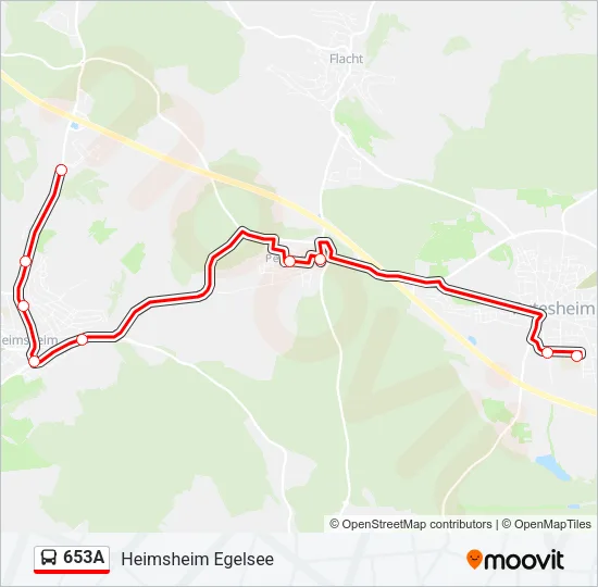 653A Bus Line Map