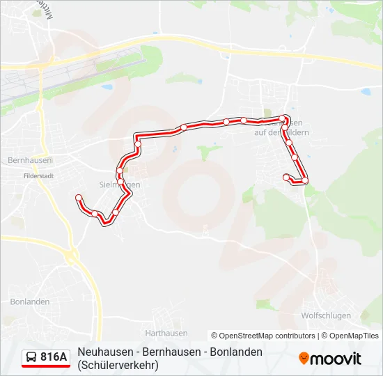 816A Bus Line Map