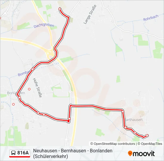 816A Bus Line Map
