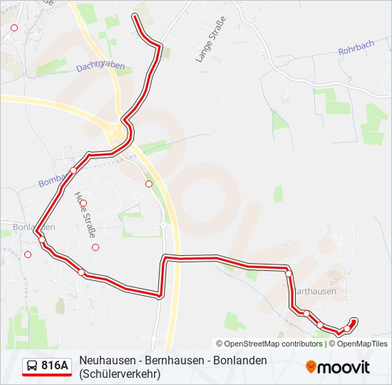 Автобус 816A: карта маршрута
