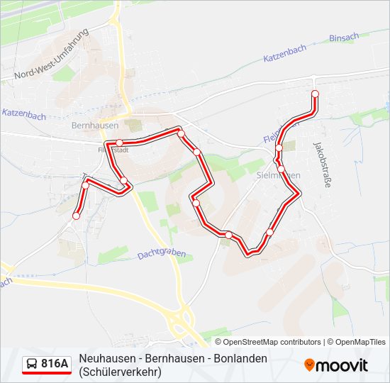 816A Bus Line Map