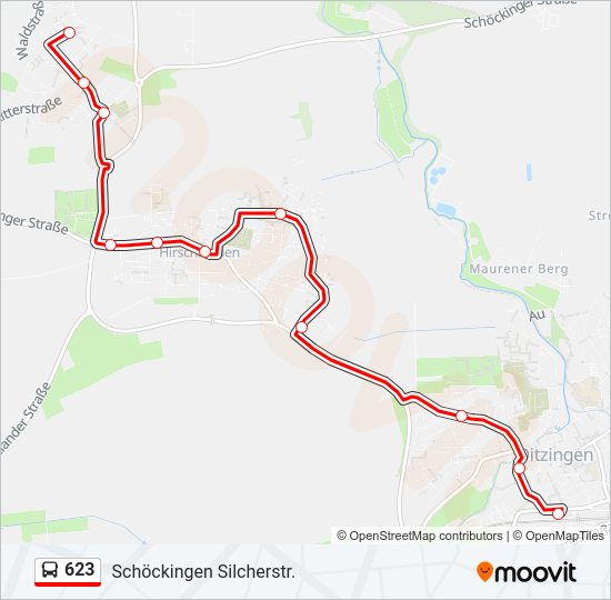 623 bus Line Map