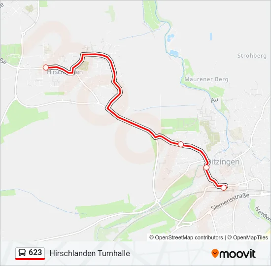 623 Bus Line Map