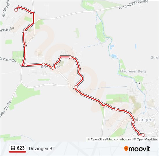 623 bus Line Map