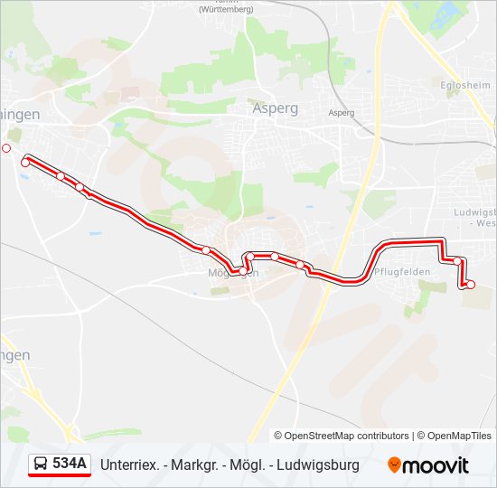 534A bus Line Map