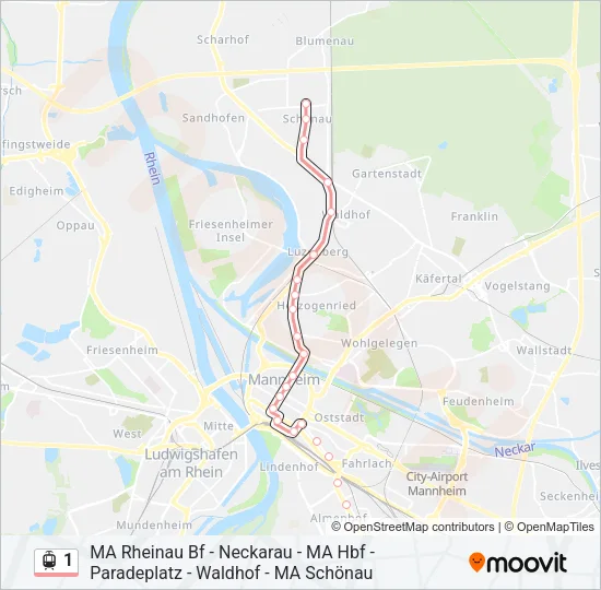 1 Light Rail Line Map