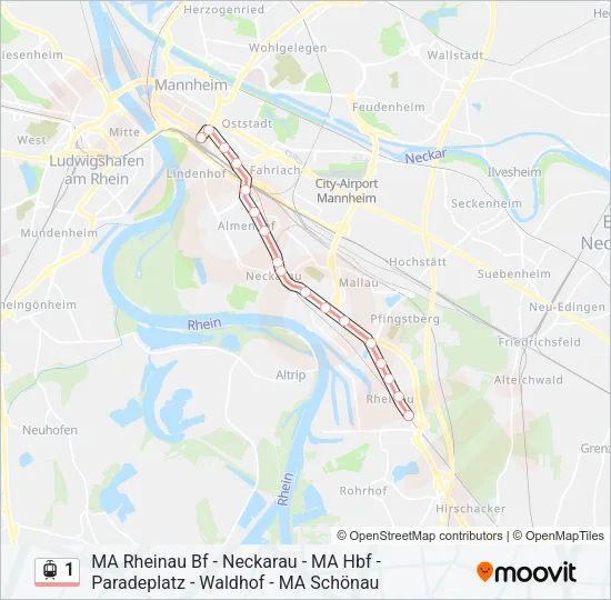 1 Light Rail Line Map