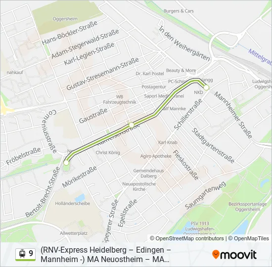 9 Light Rail Line Map