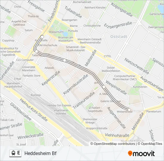 E Light Rail Line Map